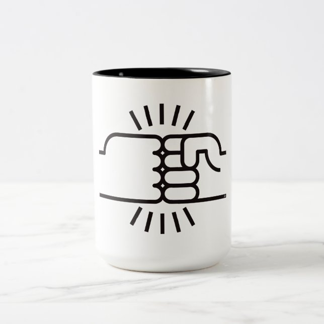 Fist Bumps Ahead! Two-Tone Coffee Mug (Center)