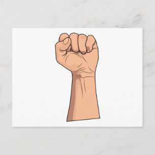 Fist Closed ~ Hand Sign Gesture Postcard