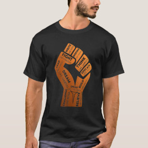 Fist Hand Black Leaders Power Black History Month  T-Shirt