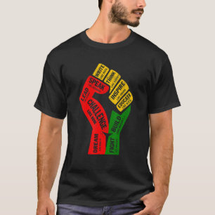 Fist Hand Inspiring Black Leaders Power Black Hist T-Shirt