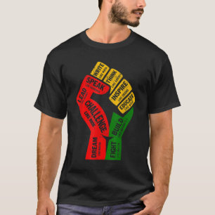 Fist Hand Inspiring Black Leaders Power Black Hist T-Shirt