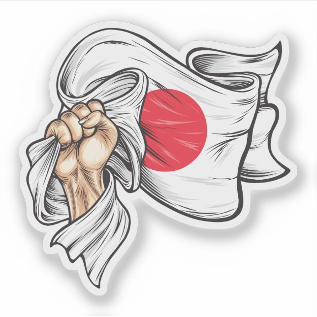 Fist holding national flag of Japan T-Shirt (Front)