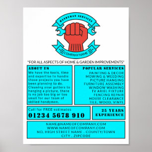 Fist Logo, Handyman Advertising Poster