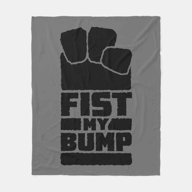 Fist My Bump Funny Space Alien Design Fleece Blanket (Front)