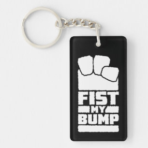 Fist My Bump Funny Space Alien Design In White Key Ring