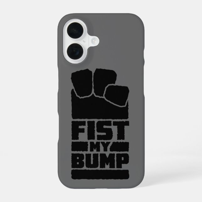 Fist My Bump Funny Space Alien Design iPhone 16 Case (Back)