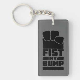 Fist My Bump Funny Space Alien Design Key Ring