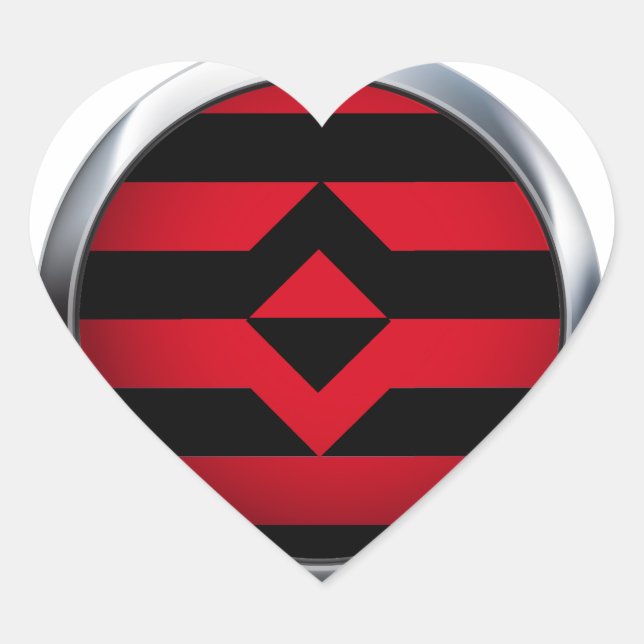 FIST PRIDE MEDALLION HEART STICKER (Front)