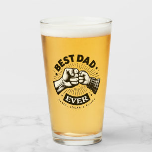 Fist Pump Best Dad Ever Personalised Glass