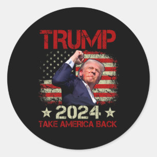 Fist Pump Shot At Trump 2024 Trump Survives Rally Classic Round Sticker