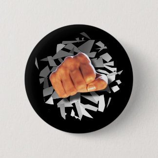 Fist Punching Through! 6 Cm Round Badge