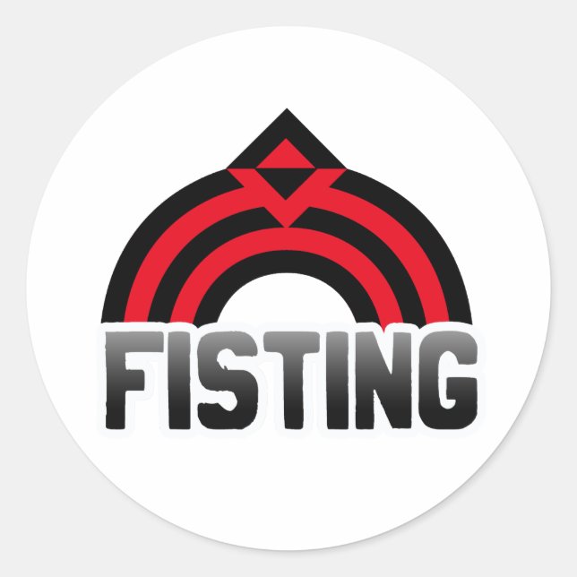 FIST RAINBOW CLASSIC ROUND STICKER (Front)