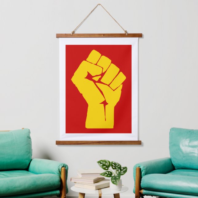 Fist, Rebel, Riot, Resistance, Communist Style Hanging Tapestry (Living Room)