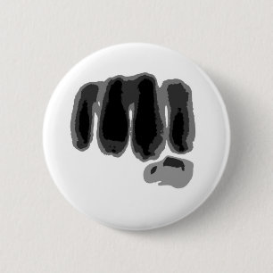 Fist respect 6 cm round badge