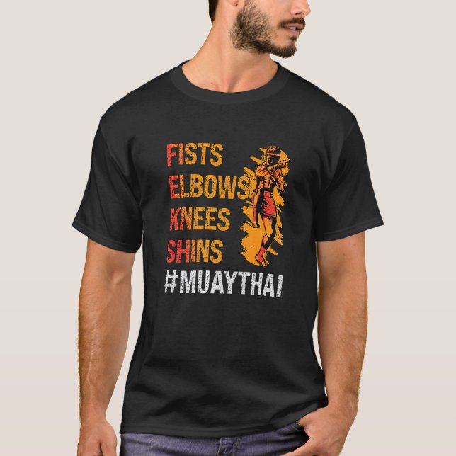 Fists Elbows Knees Shins Fighter Sport Combat Love T-Shirt (Front)