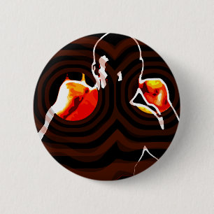 fists of fire. 6 cm round badge