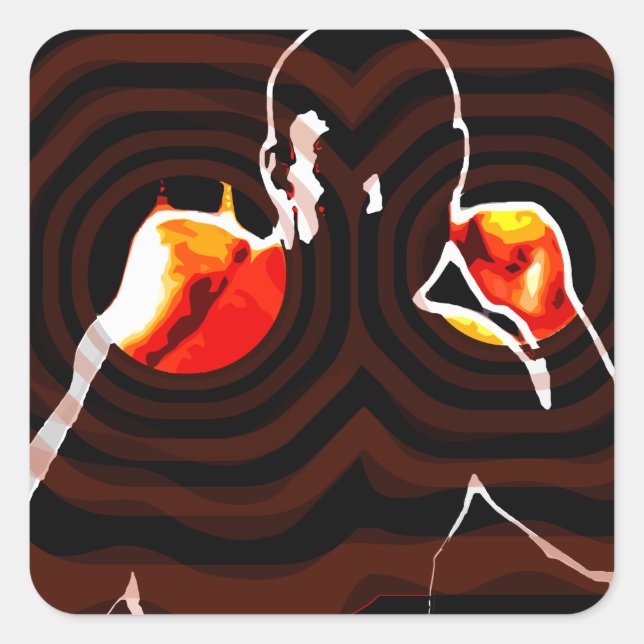 fists of fire. square sticker (Front)