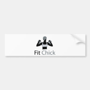 Fit Chick with Kettlebells Bumper Sticker