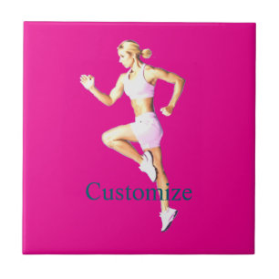 Fit Female Boxer Thunder_Cove Ceramic Tile