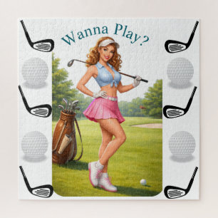 Fit Female Golfer Thunder_Cove Jigsaw Puzzle