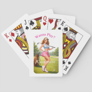 Fit Female Golfer Thunder_Cove Playing Cards