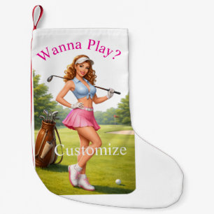 Fit Female Golfer Thunder_Cove Small Christmas Stocking