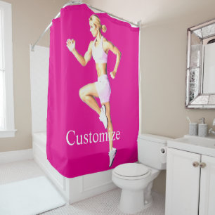 Fit Female Runner Thunder_Cove Shower Curtain