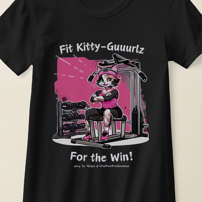 Fit Kitty Gurl, Pink,  T-Shirt (Creator Uploaded)
