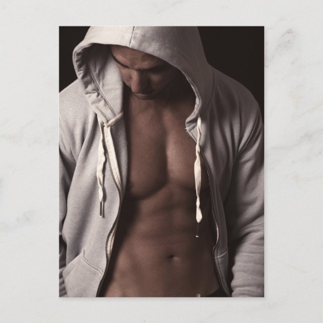 Fit man with muscles postcard (Front)