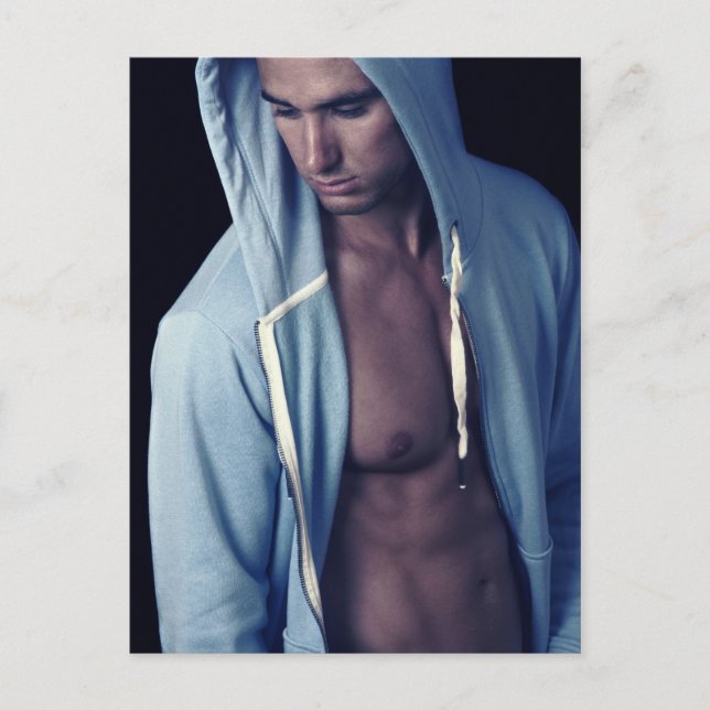 Fit man with muscles postcard (Front)