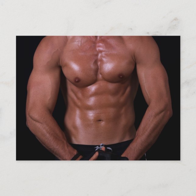 Fit man with muscles postcard (Front)