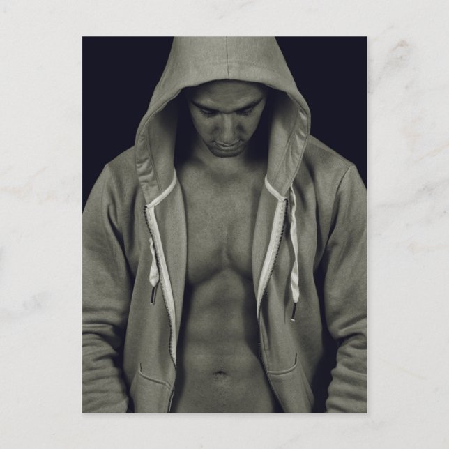 Fit man with muscles postcard (Front)
