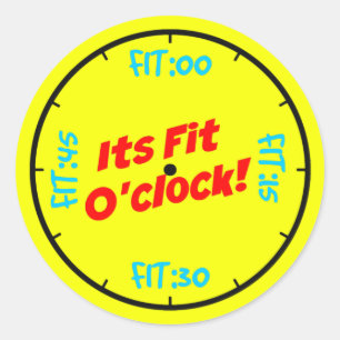 Fit O'clock Lifting Fitness Gains Time Clock Classic Round Sticker