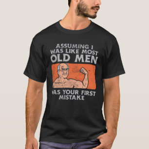 Fit Old Man Weightlifting Workout T-Shirt