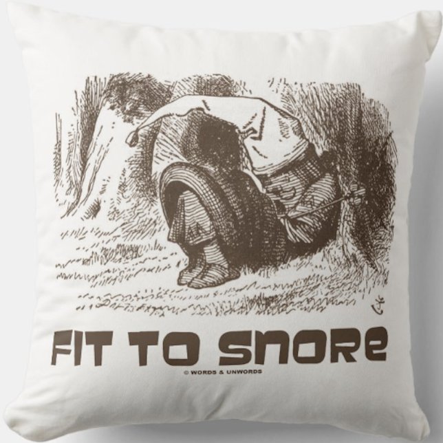 Fit To Snore Red King Snoring Sleeping Wonderland Cushion (Throw pillow featuring Wonderland's Red King along with the caption "Fit To Snore")