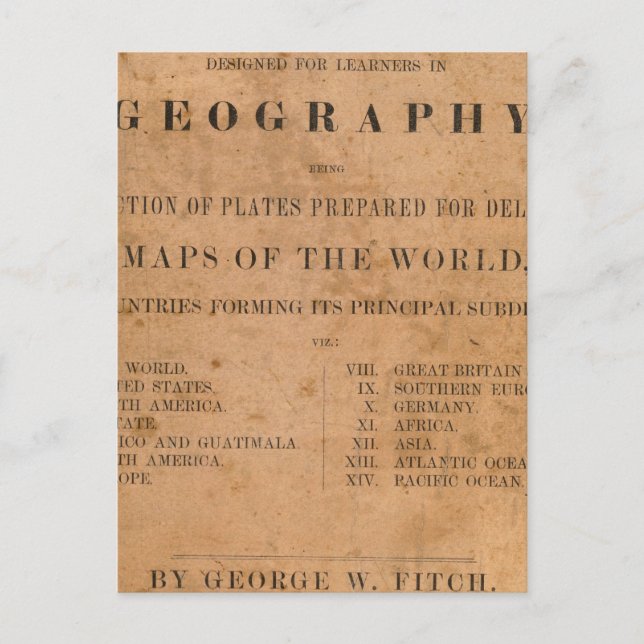Fitch's mapping plates postcard (Front)