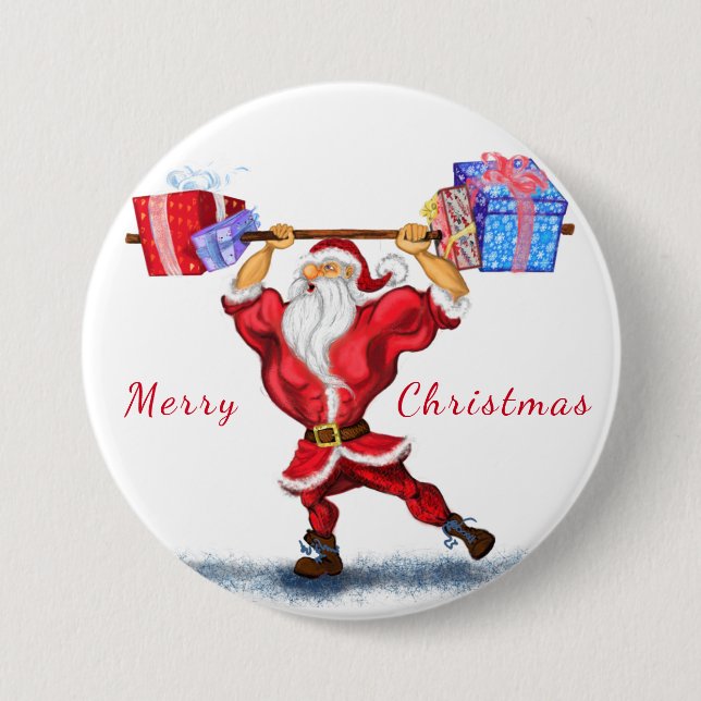 Fitnass Santa Claus Button (Front)