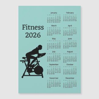 Fitness 2026 Calendar Magnetic Card
