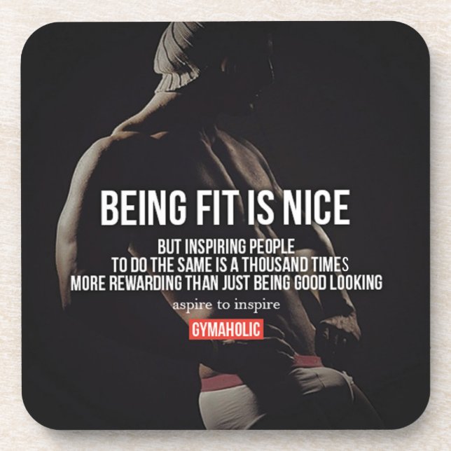 Fitness and Bodybuilding Motivation Coaster (Front)