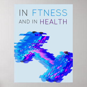 Fitness and health inspiration modern art blue poster
