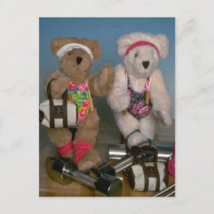 Fitness bears postcard
