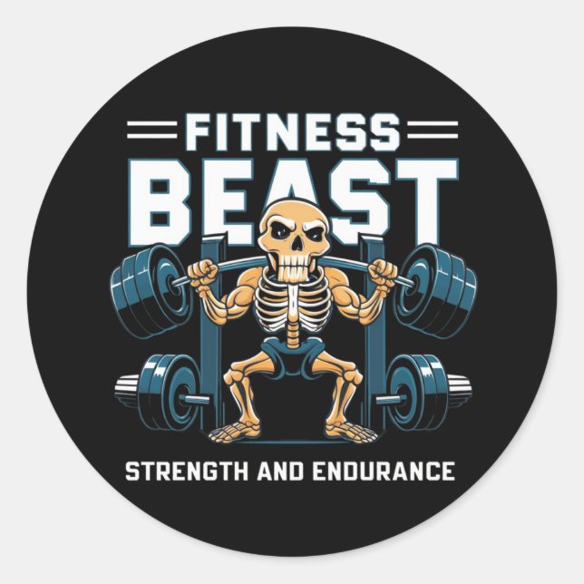 Fitness Beast Classic Round Sticker (Front)