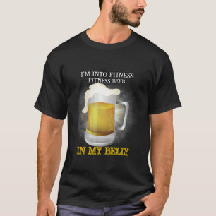 Fit'ness Beer In My Belly Gym Sarcastic Humour T-Shirt