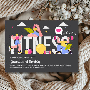 Fitness birthday party invitation