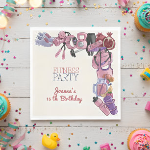 Fitness birthday party napkin