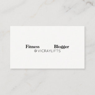 Fitness Blogger, Social Media, Follow Me Business Card