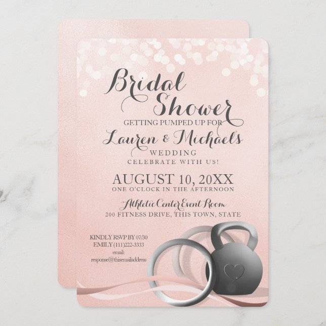 Fitness Body Building Bridal Shower Invitation (Front/Back)