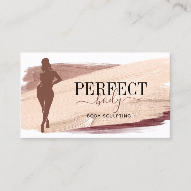 fitness body sculpting massage linergie silhouette business card (Front)