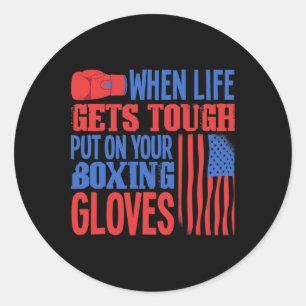 Fitness Boxing Ring - Boxing Gloves - I Love Kickb Classic Round Sticker