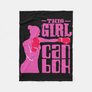 Fitness Boxing Ring Girl With Gloves - I Love Kick Fleece Blanket